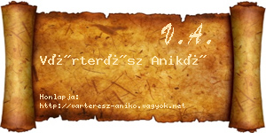 Várterész Anikó névjegykártya